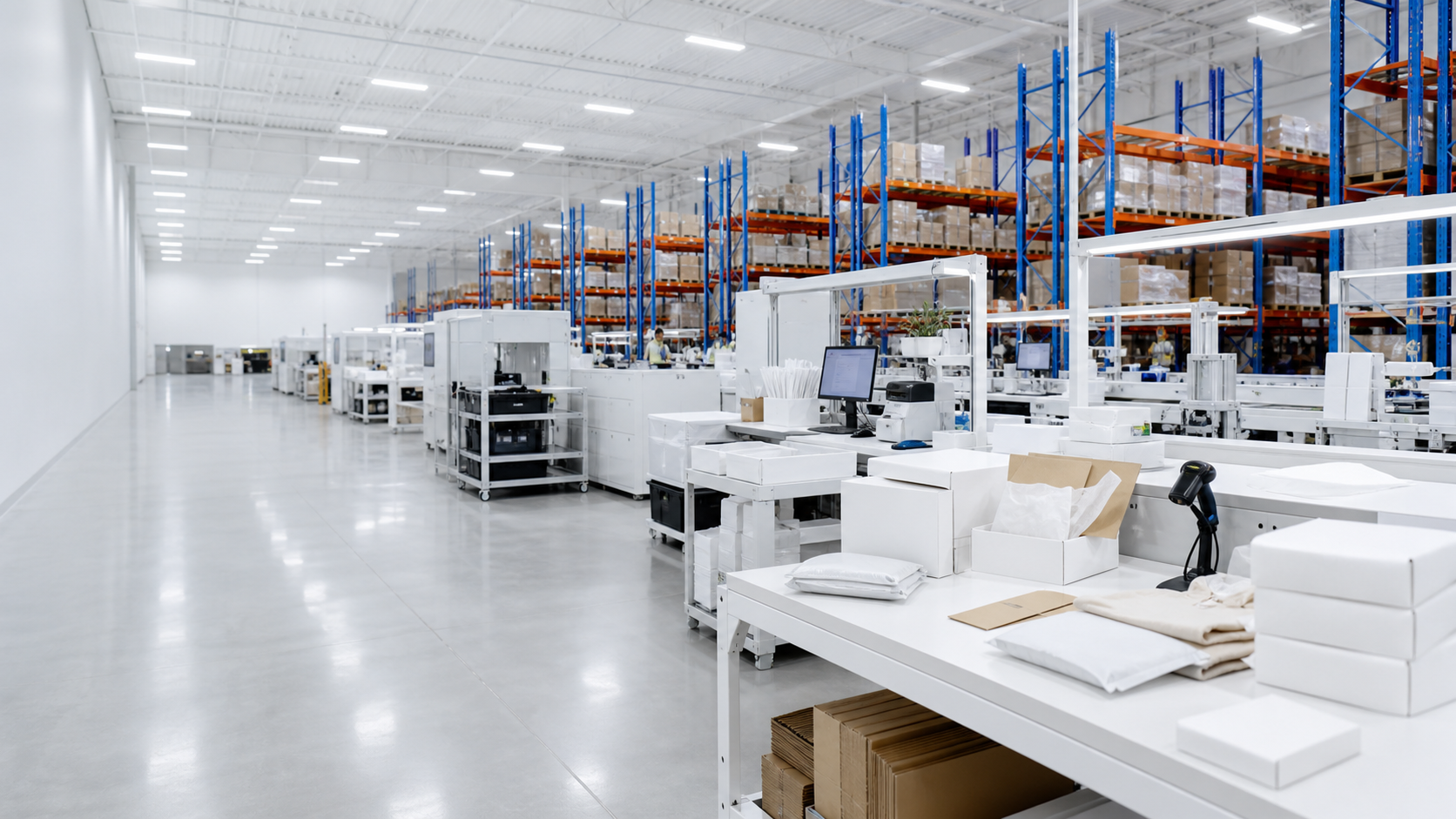 Value added product preparation inside a high-capacity Pixior fulfillment warehouse